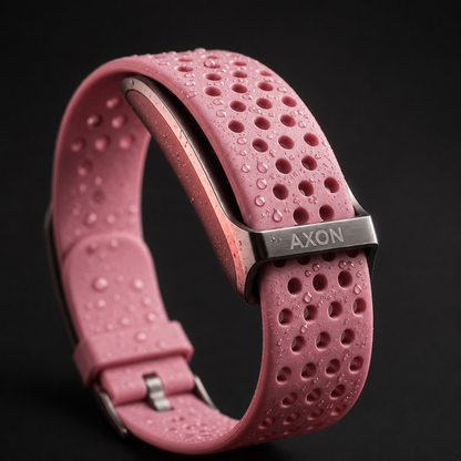 AXON Core minimalist screenless wrist tracker in pink, no subscription